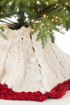 J-LINE KERSTBOOMROK GEBREID POLYESTER WIT/KERST ROOD