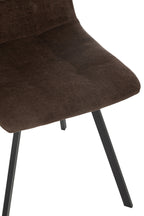 Eetkamerstoel Clark Metaal/Polyester Bruin
