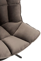 Relaxstoel met kussen op frame, textiel/metaal, grijs