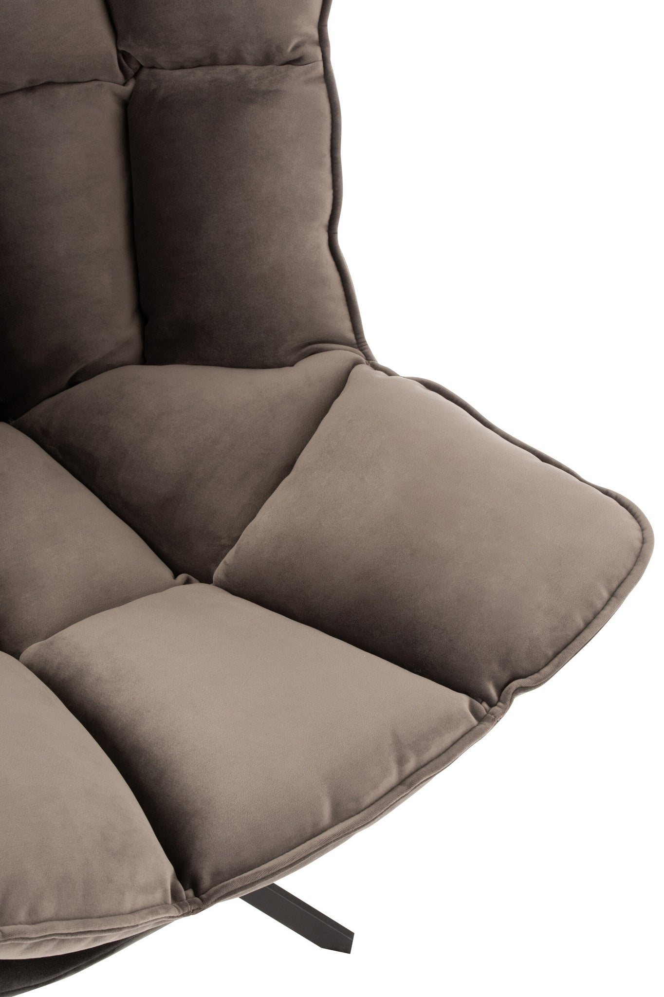 Relaxstoel met kussen op frame, textiel/metaal, grijs