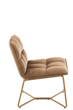 Loungefauteuil Lisa Metaal/Textiel Bruin