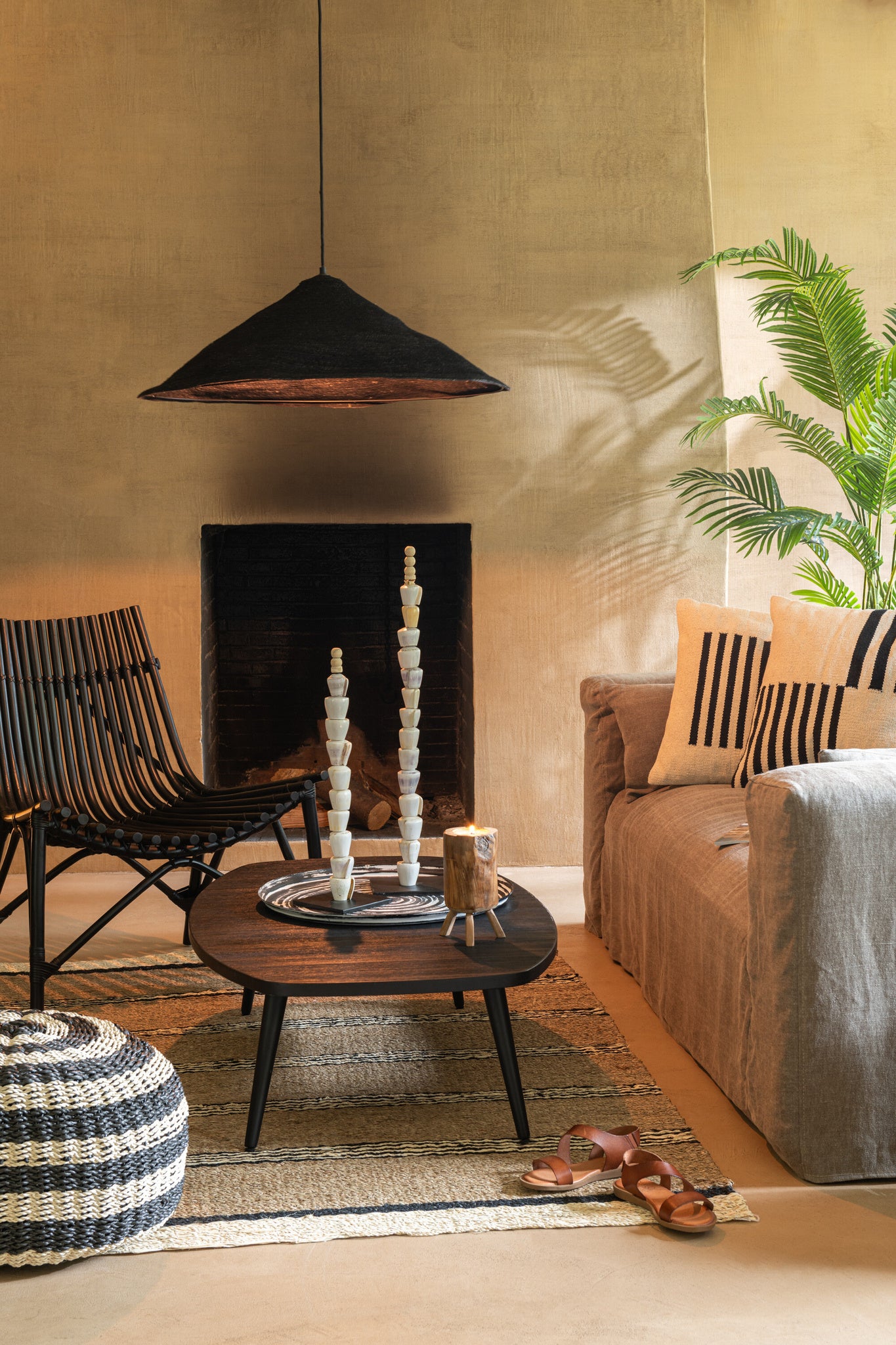 Salontafel Rechthoekig Gerecycled Teak Zwart