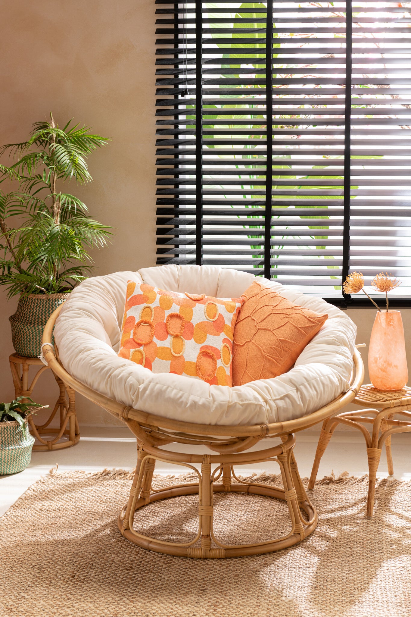 Bank Celine + Kussen Rattan Naturel