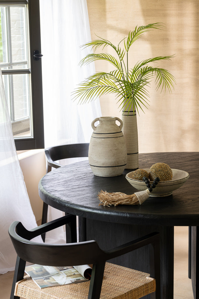 J-LINE RONDE TAFEL TEAKHOUT ZWART