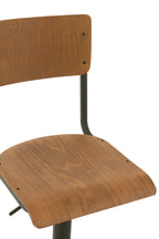 J-LINE BARKRUK – HOUT/METAAL – BRUIN/ZWART – INDUSTRIEEL DESIGN