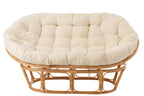 Stoel Roni met kussen, rotan naturel/wit