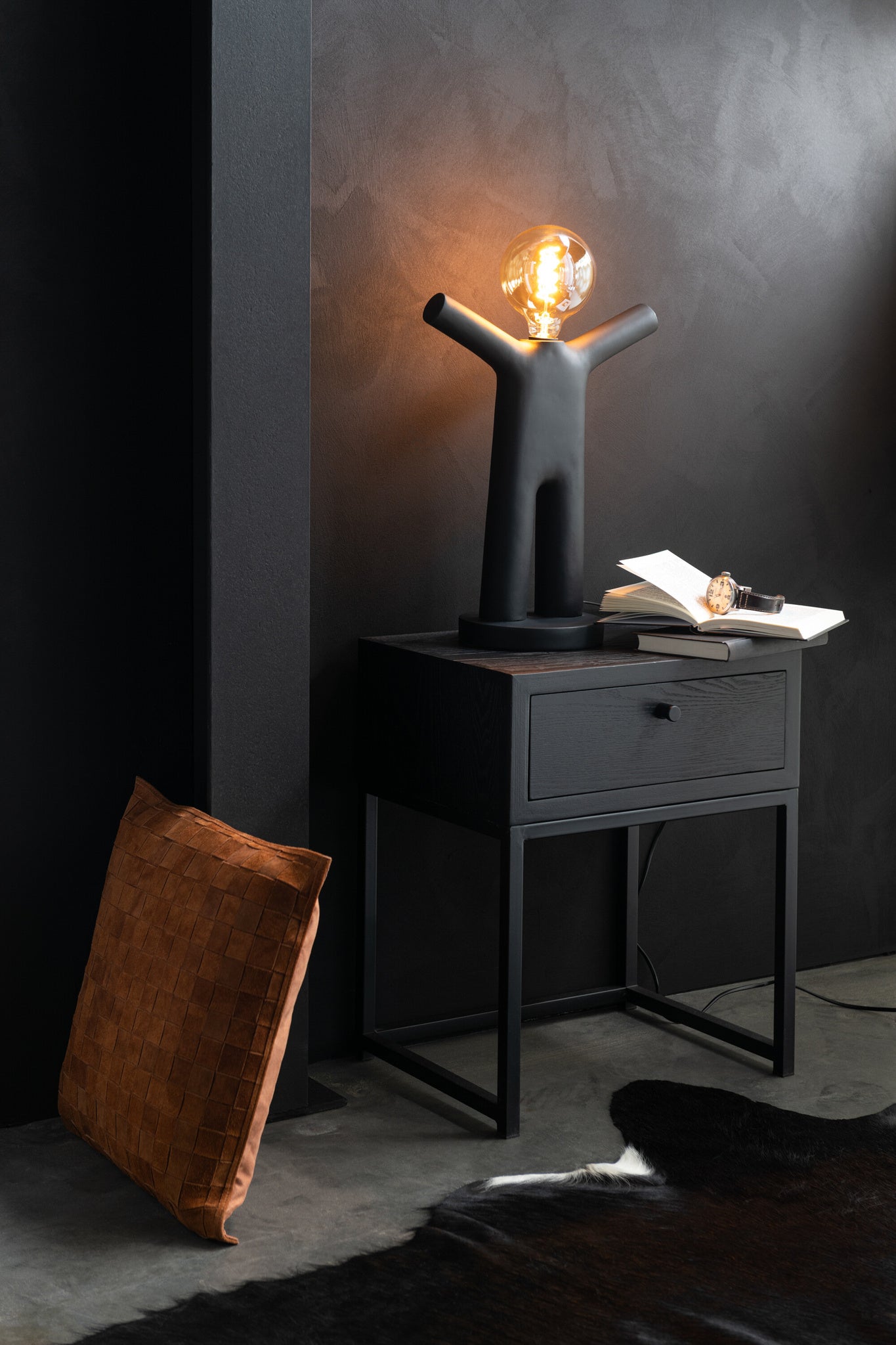 Lamp P'tit Maurice Poly Zwart