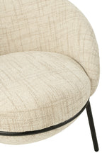 Loungestoel + voetenkruk ijzer beige/zwart