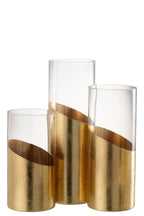 J-LINE WINDLICHT MOA GLAS TRANSPARANT/GOUD LARGE