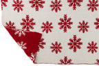 Dekentje Sneeuwvlokken Polyester Rood/Wit