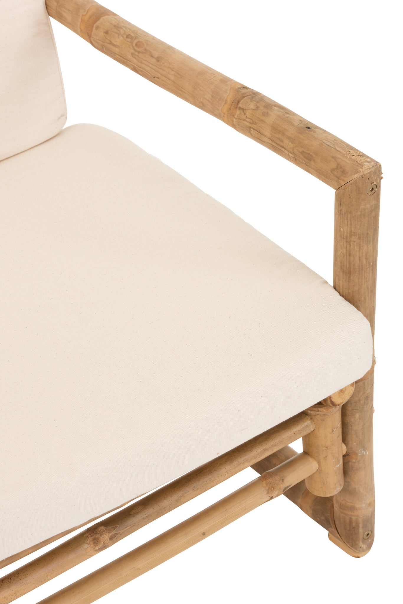 2-zitsbank bamboe+textiel naturel/wit