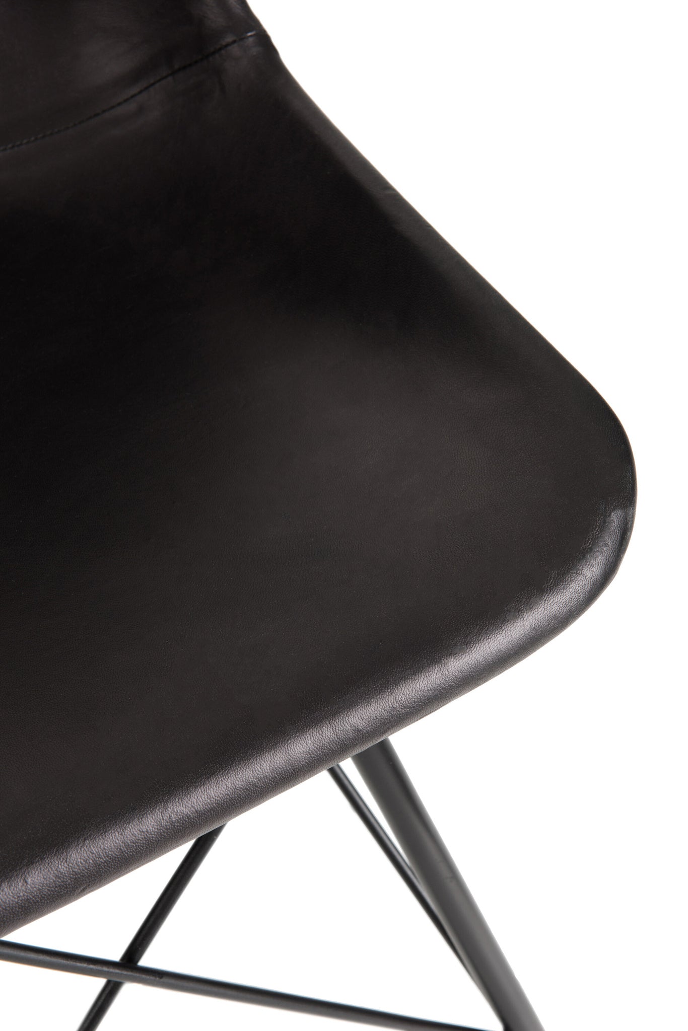 Stoel Loft leer/metaal zwart