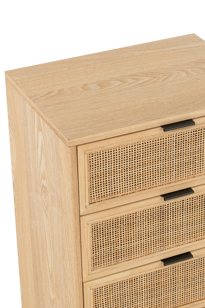 J-LINE KAST 5 LADEN MDF/METAAL NATUUR/ZWART