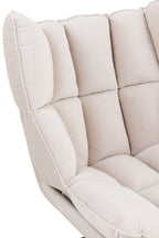 Relax-stoel met kussen op frame, textiel/metaal, beige