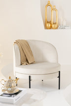 Fauteuil ijzer gebroken wit/zwart