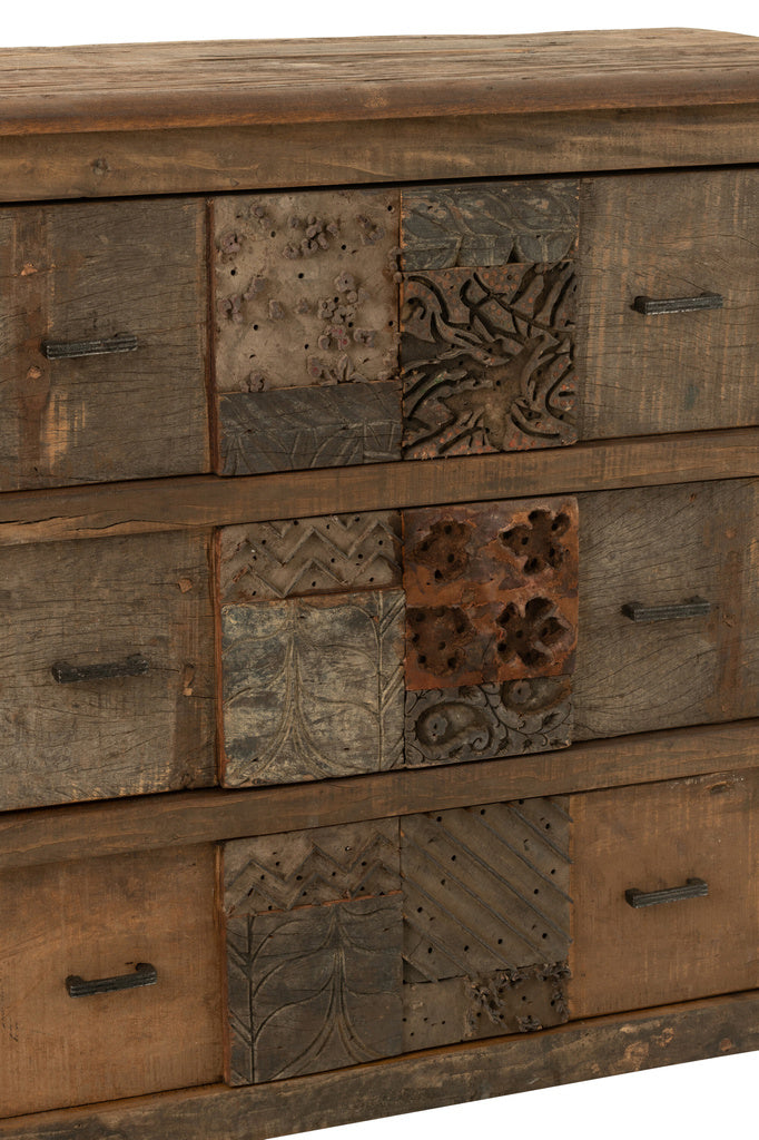 J-LINE KAST VINTAGE – GERECYCLED HOUT BRUIN