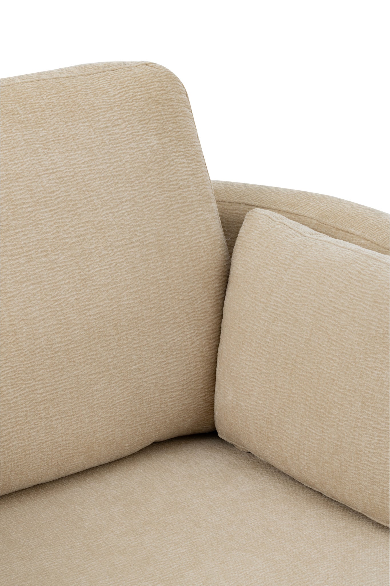 Draaibare loungefauteuil populierenhout/schuim beige