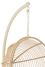 J-LINE HANGSTOEL EGGA STAAL/TOUW BEIGE