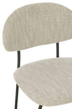 Eetkamerstoel Textiel/Metaal Beige