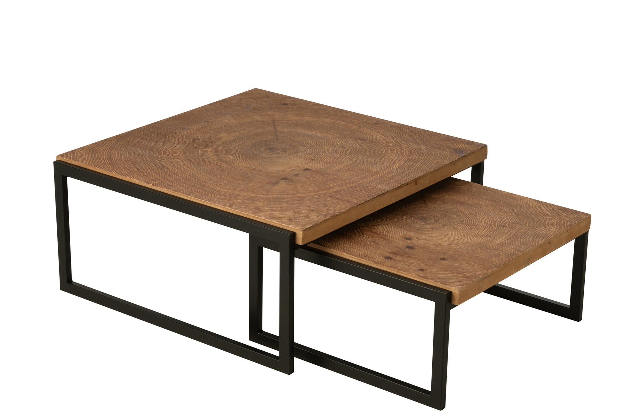 S/2 Salontafel Dos Mdf Natuurlijk/Zwart