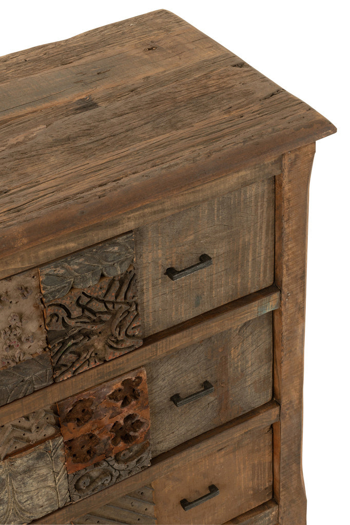 J-LINE KAST VINTAGE – GERECYCLED HOUT BRUIN