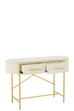 Console Mdf/Marmer/Metaal Wit/Goudkleurig