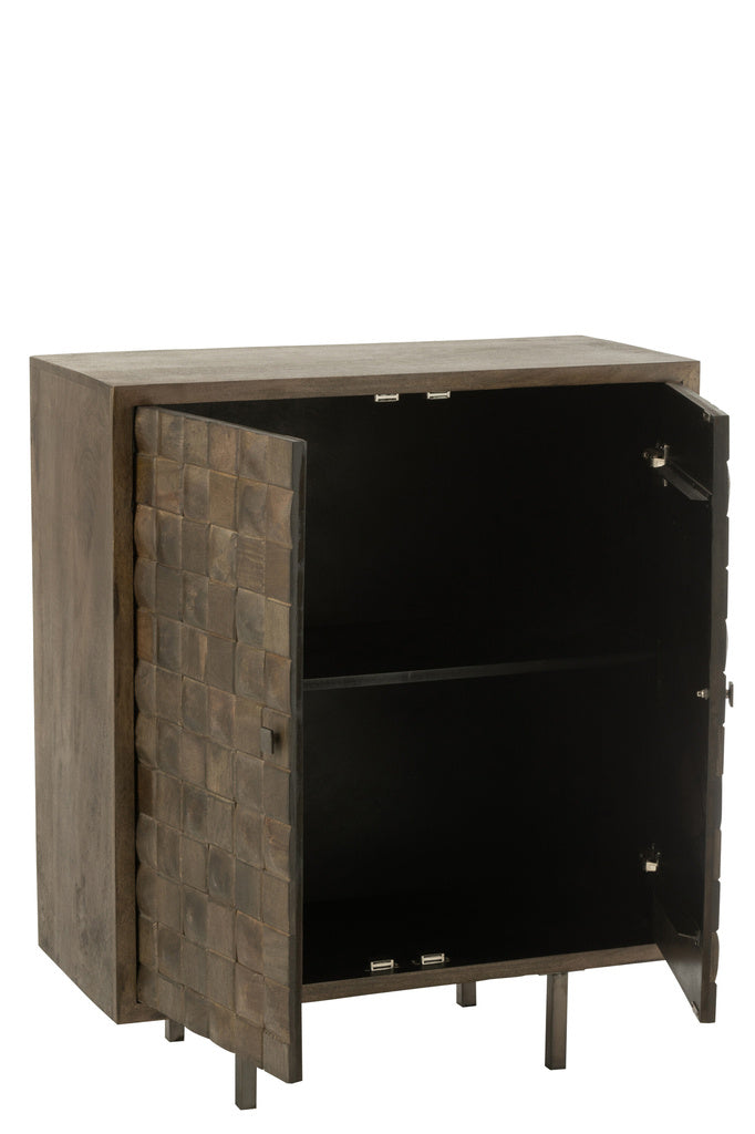 J-LINE KAST PINO METAAL/MANGOHOUT BRUIN/GRIJS