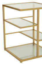 J-LINE BIJZETTAFEL IJZER/GLAS GOUDKLEURIG