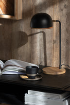 Tafellamp Evy Ijzer/Hout Zwart/Naturel