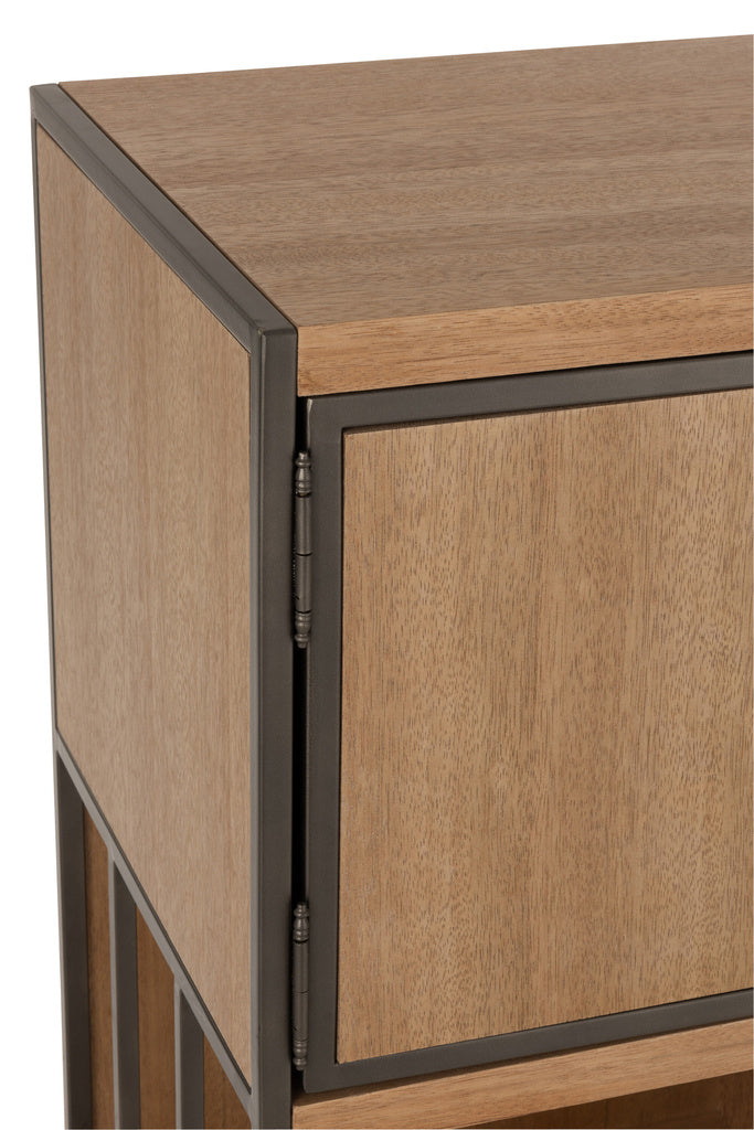J-LINE KAST MET VERSCHILLENDE COMPARTIMENTEN HOUT/METAAL NATURAL
