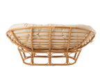 Stoel Roni met kussen, rotan naturel/wit