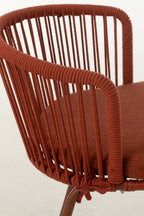 Stoel Toa staal/touw rood
