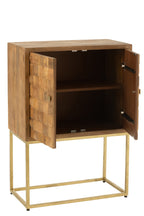 J-LINE KAST OP VOET NINO METAAL/MANGOHOUT NATUUR/GOUD