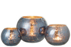 J-LINE WINDLICHT BAL CRAQUELÉ GLAS – PARELMOEREFFECT BLAUW LARGE