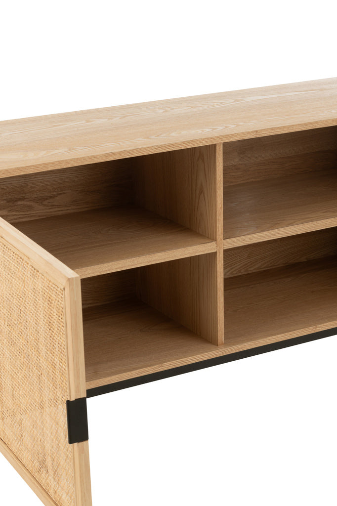 J-LINE KAST SQUARE MDF/METAAL NATUUR/ZWART LARGE