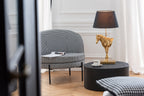 Fauteuil pied-de-poule ijzer zwart/wit