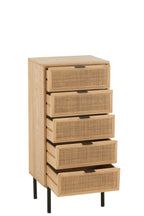 J-LINE KAST 5 LADEN MDF/METAAL NATUUR/ZWART