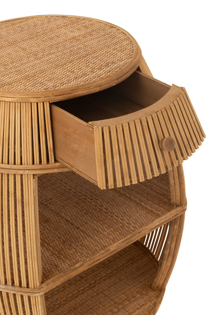J-Line Table Barrel Rattan/Bamboo Natural