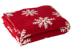 Dekentje Sneeuwvlokken Polyester Rood/Wit