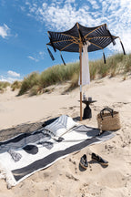 J-LINE PARASOL TASSELS COTTON/WOOD BLACK LARGE