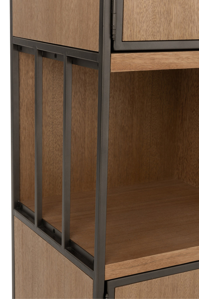 J-LINE KAST MET VERSCHILLENDE COMPARTIMENTEN HOUT/METAAL NATURAL