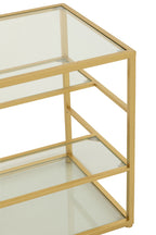 J-LINE BIJZETTAFEL IJZER/GLAS GOUDKLEURIG