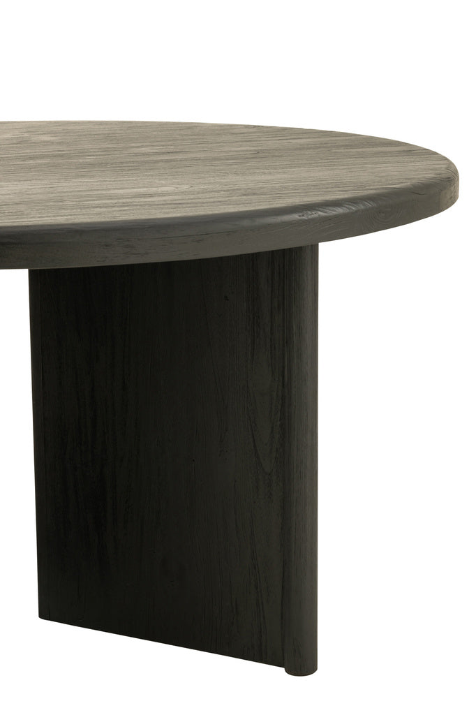 J-LINE RONDE TAFEL TEAKHOUT ZWART