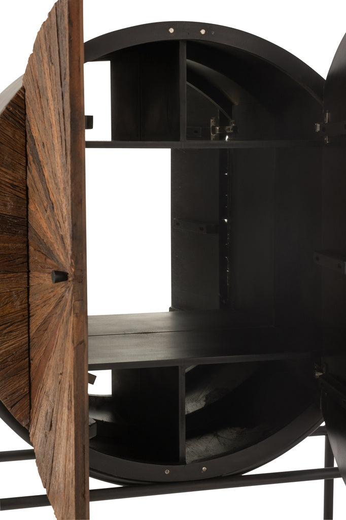 J-LINE BARKAST SHANIL GERECYCLEERD HOUT/MDF BRUIN/ZWART